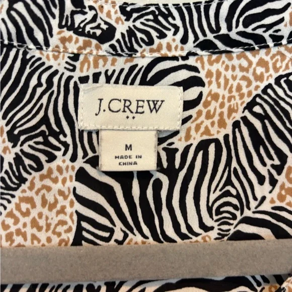 J. Crew Zebra Print Blouse in Black and Tan - Picture 3 of 4